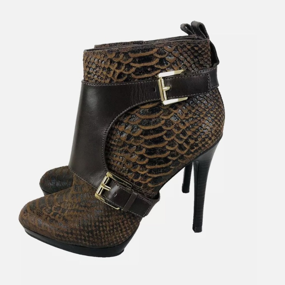 Michal Kors embossed snake bootie